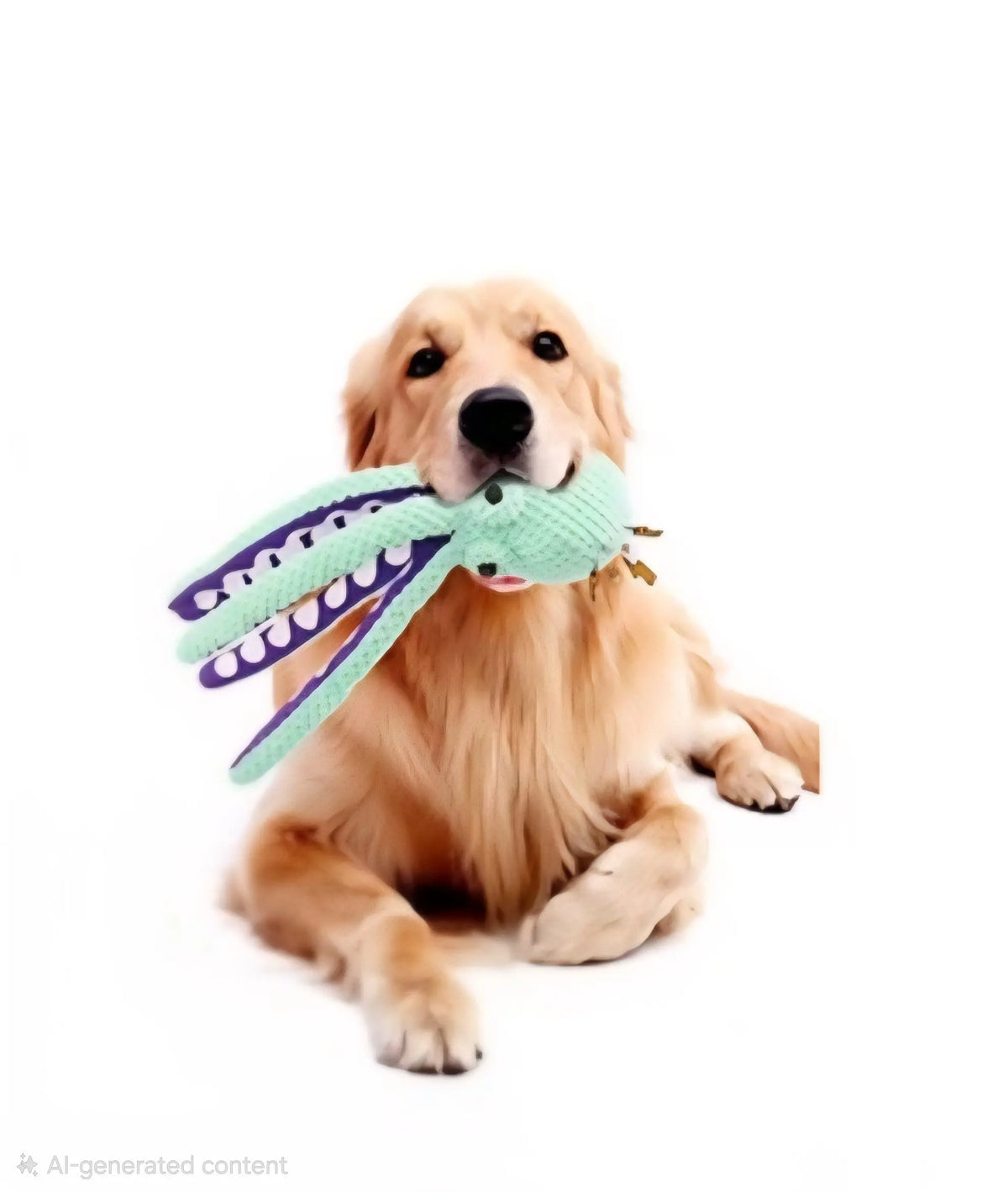 12" Plush Octopus Dog Toy with Squeaker Ball & Crinkle Legs Chew Crew